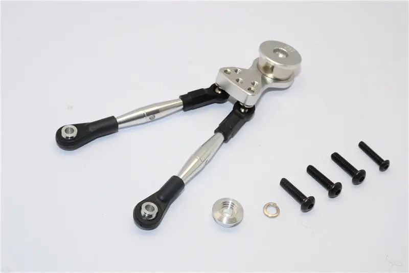 Tamiya Wt-01N Aluminum Hi-Torque Servo Saver 25T With Aluminum Tie Rod - 1 Set Silver 1