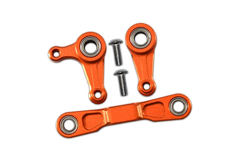 Tamiya Xv-01 Aluminum Steering Assembly With 5X8 Bearings - 3 Pcs Set Orange 1