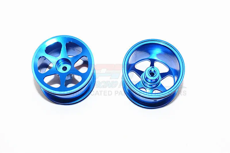 Team Associated Rc18t Aluminum Standard Sinkage Surface Rims (6 Poles) - 1Pr Blue 1
