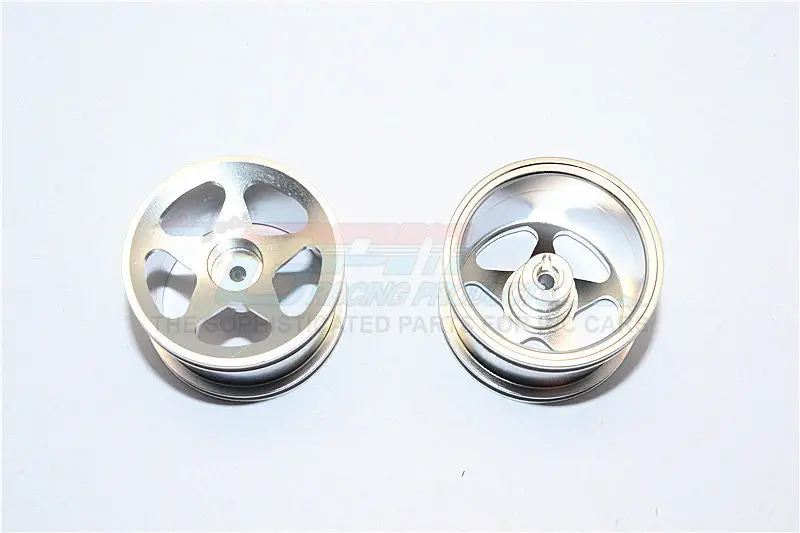 Team Associated Rc18t Aluminum Standard Sinkage Surface Rims (Star) - 1Pr Silver 1