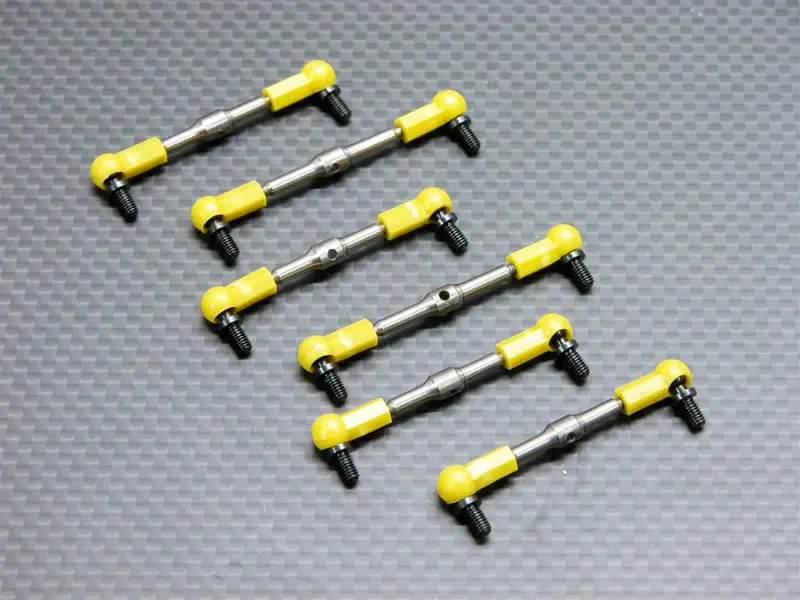 Team Associated Rc18t Titanium Completed Tie Rod - 3 Prs Set Yellow 1