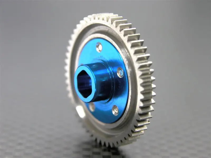 Team Associated Rc18t Titanium Main Gear (55T) With Aluminum Adaptor - 1 Set Blue 1