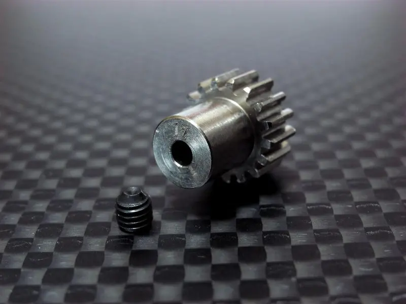 Team Associated Rc18t Titanium Motor Gear (17T) With Screws - 1 Pc Set 1