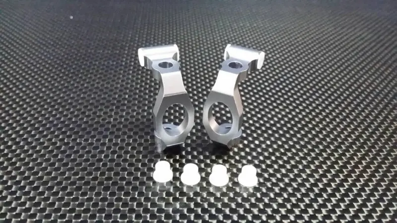 Team Associated Tc4 Aluminum Front C-Hub Without Bearing (0 Degree) With Delrin Collars - 1Pr Set Gray Silver 1