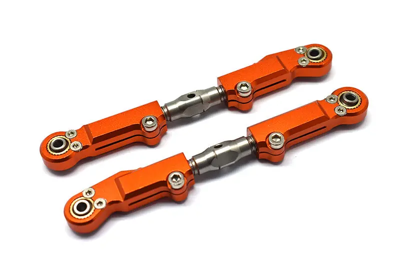 Team Corally 1/10 Sketer Xl4s C-00191 Aluminum + Stainless Steel Rear Upper Arm Tie Rod - 2Pc Set Orange 1