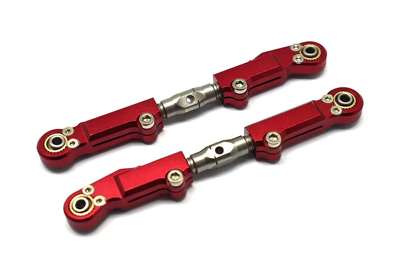 Team Corally 1/10 Sketer Xl4s C-00191 Aluminum + Stainless Steel Rear Upper Arm Tie Rod - 2Pc Set Red 1