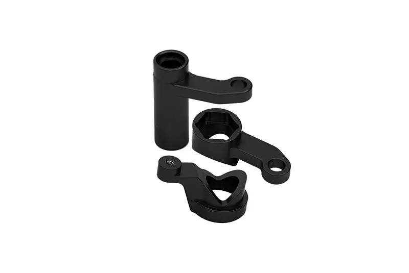 Team Corally 1/10 Sketer Xl4s C-00191 Aluminum Steering Assembly - 3Pc Set Black 1