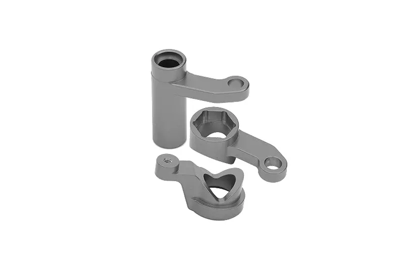 Team Corally 1/10 Sketer Xl4s C-00191 Aluminum Steering Assembly - 3Pc Set Gray Silver 1