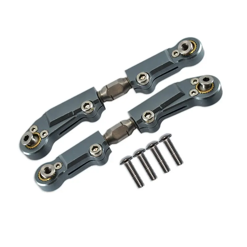 Team Corally 1/10 Sketer Xl4s C-00191 Aluminum+Stainless Steel Adjustable Front Steering Tie Rod - 6Pc Set Gray Silver 1