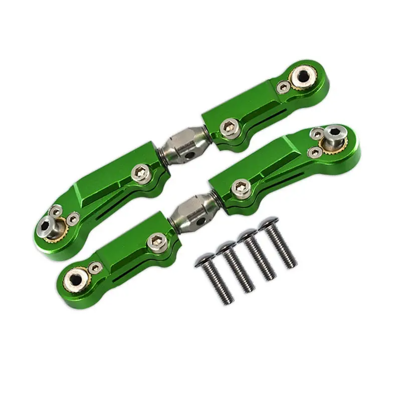 Team Corally 1/10 Sketer Xl4s C-00191 Aluminum+Stainless Steel Adjustable Front Steering Tie Rod - 6Pc Set Green 1
