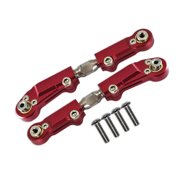 Team Corally 1/10 Sketer Xl4s C-00191 Aluminum+Stainless Steel Adjustable Front Steering Tie Rod - 6Pc Set Red 1