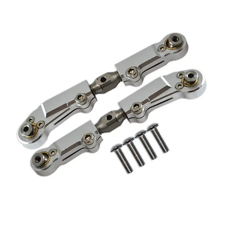 Team Corally 1/10 Sketer Xl4s C-00191 Aluminum+Stainless Steel Adjustable Front Steering Tie Rod - 6Pc Set Silver 1