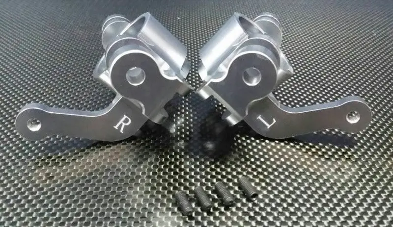 Team Losi 5Ive-T Aluminum 7075 Front Knuckle Arm - 1Pr Gray Silver 1