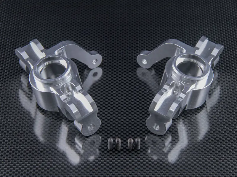 Team Losi 5Ive-T Aluminum 7075 Front Knuckle Arm - 1Pr Silver 1