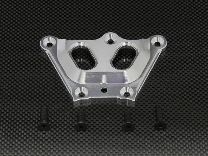 Team Losi 5Ive-T Aluminum 7075 Front Top Chassis Brace - 1Pc Silver 1
