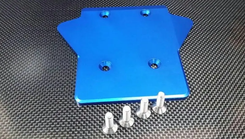 Team Losi 5Ive-T Aluminum 7075 Rear Gear Box Protector - 1Pc Blue 1