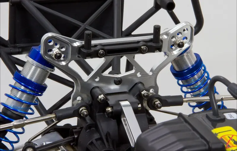 Team Losi 5Ive-T Aluminum 7075 Rear Shock Tower - 1Pc Gray Silver 2