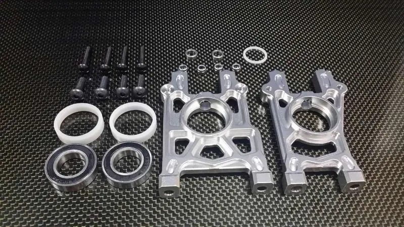 Team Losi 5Ive-T Aluminum Center Diff Mount - 1Set Silver 1