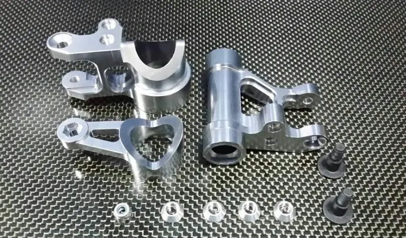 Team Losi 5Ive-T Aluminum Steering Assembly - 3Pcs Set Gray Silver 1