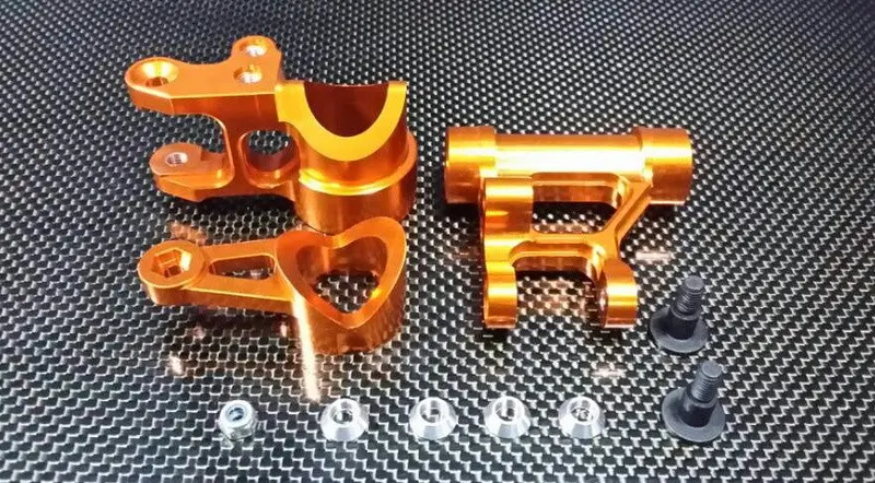 Team Losi 5Ive-T Aluminum Steering Assembly - 3Pcs Set Orange 1
