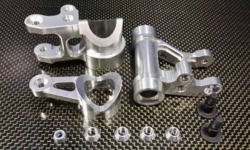 Team Losi 5Ive-T Aluminum Steering Assembly - 3Pcs Set Silver 1