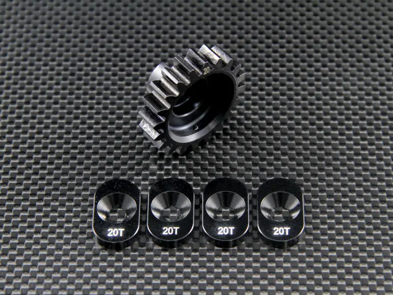 Team Losi 5Ive-T Steel Clutch Bell Pinion (20T) With Pads - 5Pcs Set Black 1