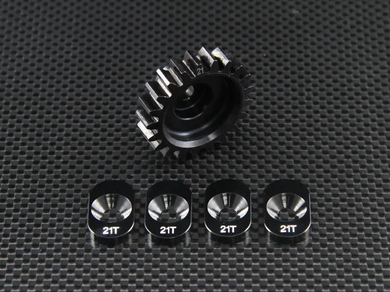 Team Losi 5Ive-T Steel Clutch Bell Pinion (21T) With Pads - 5Pcs Set Black 1