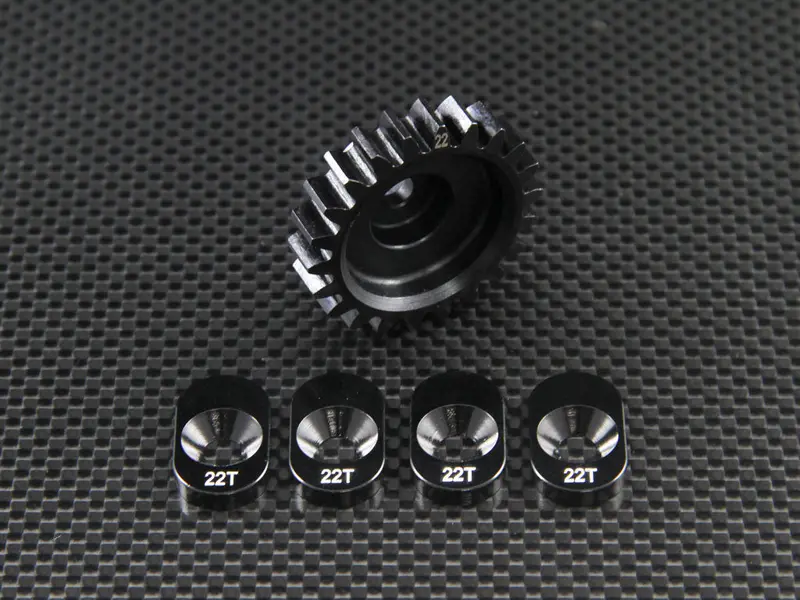 Team Losi 5Ive-T Steel Clutch Bell Pinion (22T) With Pads - 5Pcs Set Black 1