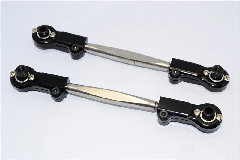 Team Losi 5Ive-T Steel Front Upper Arm With Aluminum Rod End (Tie Rod Design) - 1Pr Black 1