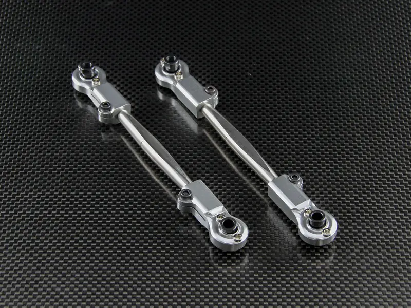 Team Losi 5Ive-T Steel Front Upper Arm With Aluminum Rod End (Tie Rod Design) - 1Pr Silver 1