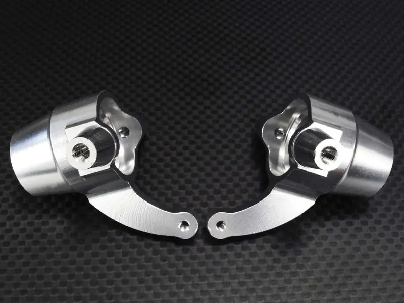 Team Losi Lst2 & Lst Xxl Aluminum Front Knuckle Arm - 1Pr Silver 1