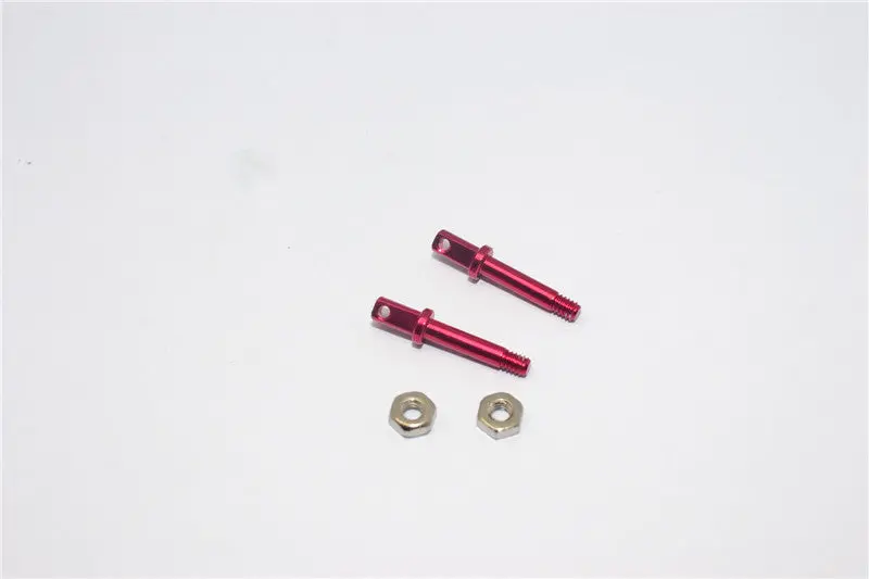 Team Losi Micro T Aluminum Front Wheel Shaft With Lock Nuts - 1Pr Set Red 1