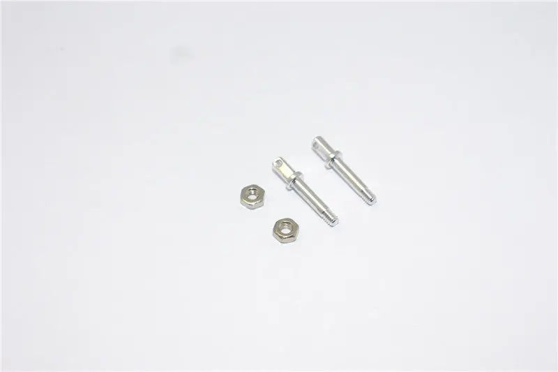 Team Losi Micro T Aluminum Front Wheel Shaft With Lock Nuts - 1Pr Set Silver 1