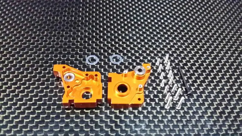 Team Losi Micro T Aluminum Rear Gear Box-1Set (Include Bearing 2X5x2.5Mm-2Pcs & 3X6x2.5Mm-2Pcs) Orange 1
