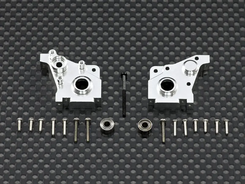 Team Losi Micro T Aluminum Rear Gear Box-1Set (Include Bearing 2X5x2.5Mm-2Pcs & 3X6x2.5Mm-2Pcs) Silver 1