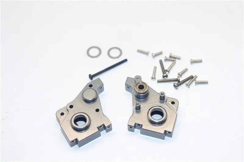 Team Losi Micro T Aluminum Rear Gear Box (Include Bearing 2X5x2.5Mm-2Pcs & 3X6x2.5Mm-2Pcs) - 1 Set Gray Silver 1