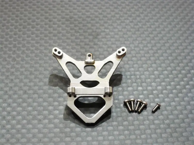 Team Losi Micro T Aluminum Rear Shock Tower With Screws - 1Pc Set Silver 1