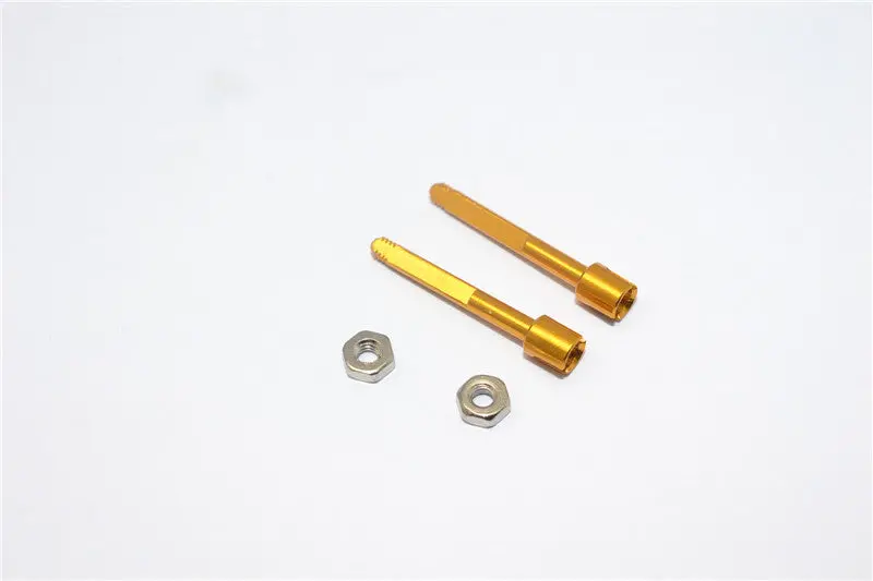 Team Losi Micro T Aluminum Rear Wheel Shaft With Lock Nuts - 1Pr Set Gold 1