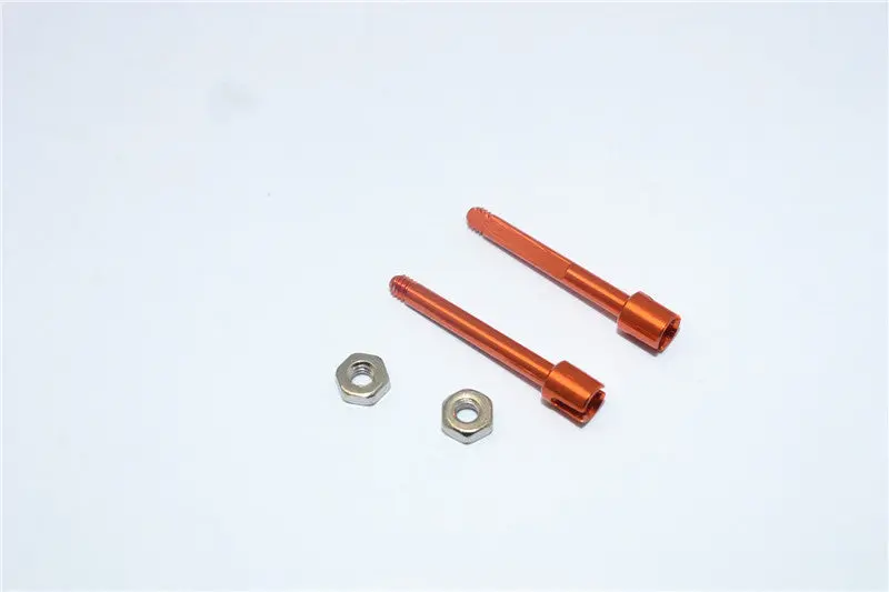 Team Losi Micro T Aluminum Rear Wheel Shaft With Lock Nuts - 1Pr Set Orange 1