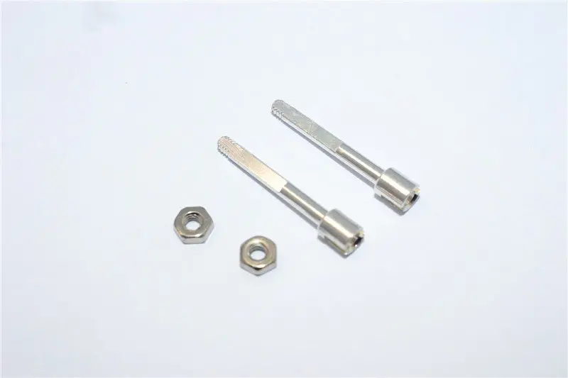 Team Losi Micro T Aluminum Rear Wheel Shaft With Lock Nuts - 1Pr Set Silver 1