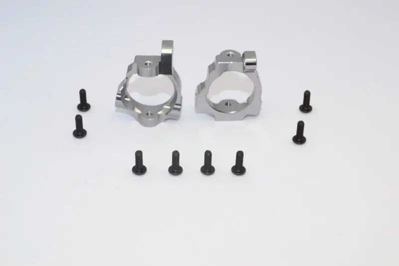 Team Losi Mini 8Ight & 8Ight-T Aluminum Front C-Hub - 1Pr Set Gray Silver 1