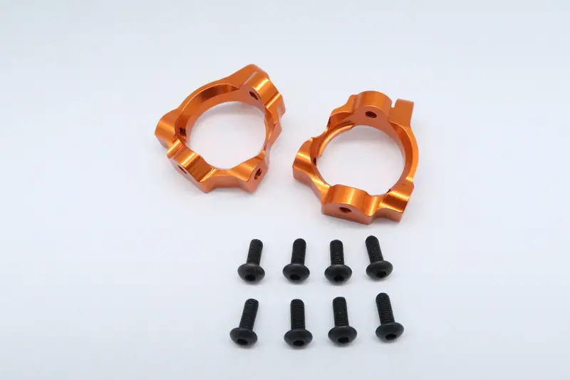 Team Losi Mini 8Ight & 8Ight-T Aluminum Front C-Hub - 1Pr Set Orange 1