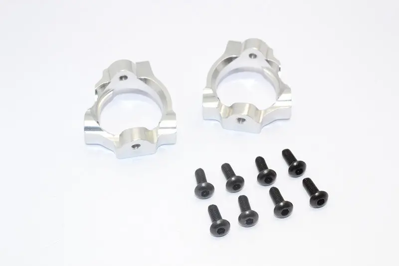 Team Losi Mini 8Ight & 8Ight-T Aluminum Front C-Hub - 1Pr Set Silver 1