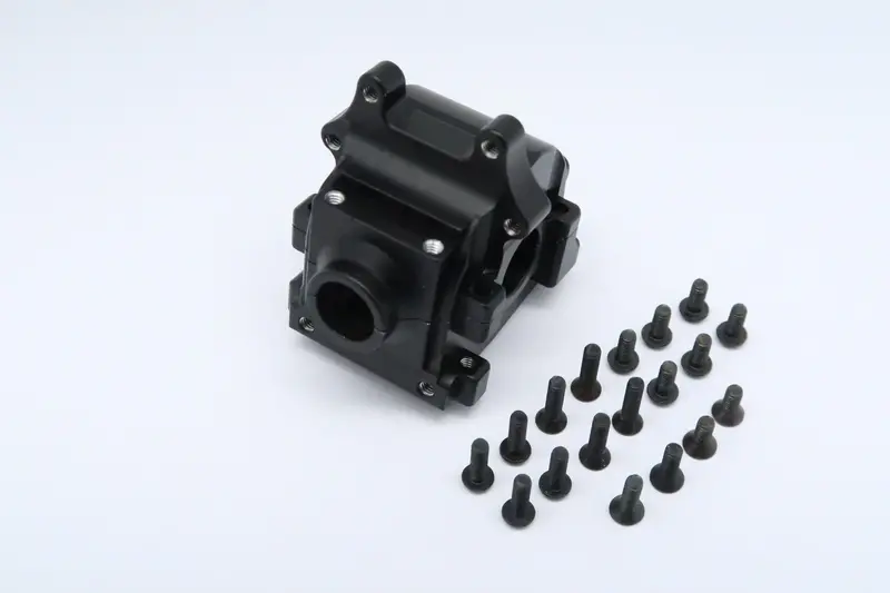Team Losi Mini 8Ight & 8Ight-T Aluminum Front Gear Box - 2Pcs Set Black 1