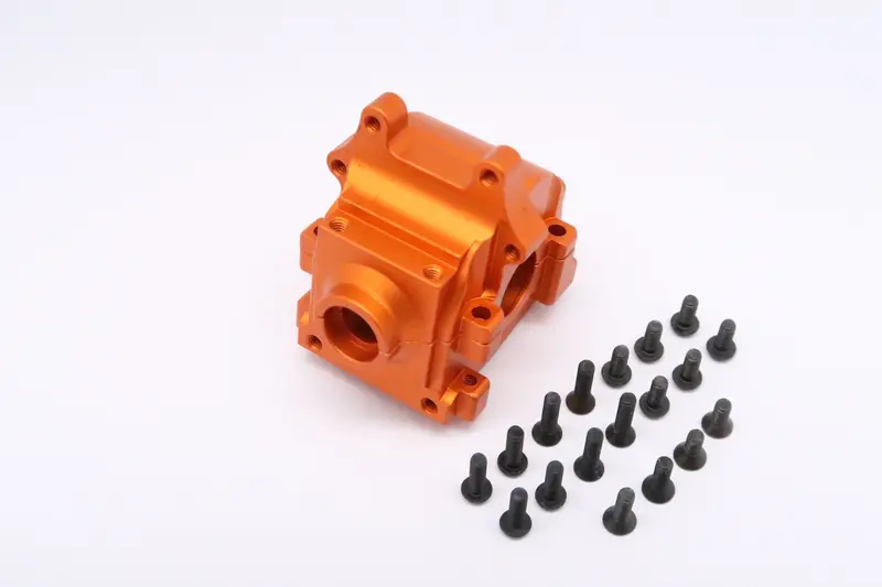 Team Losi Mini 8Ight & 8Ight-T Aluminum Front Gear Box - 2Pcs Set Orange 1