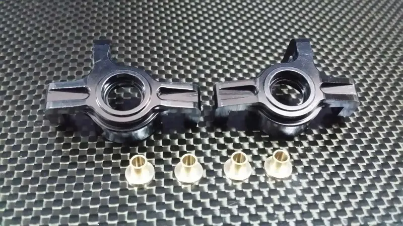Team Losi Mini 8Ight & 8Ight-T Aluminum Front Knuckle Arm - 1Pr Set Black 1