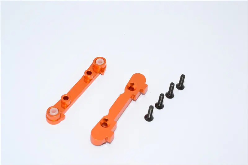 Team Losi Mini 8Ight & 8Ight-T Aluminum Front Suspension Mount - 2Pcs Orange 1