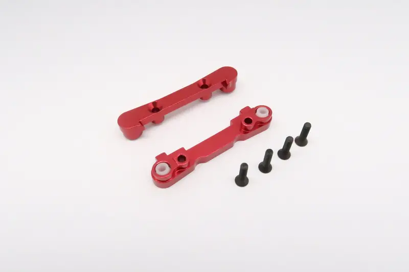 Team Losi Mini 8Ight & 8Ight-T Aluminum Front Suspension Mount - 2Pcs Red 1