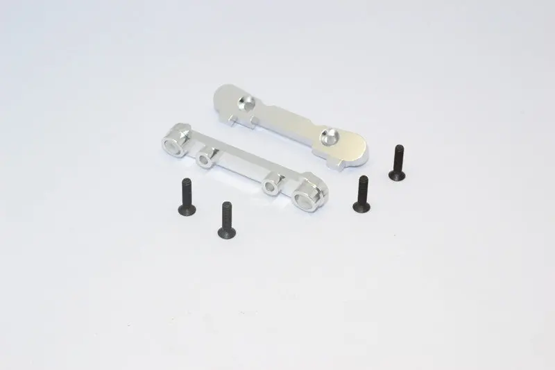 Team Losi Mini 8Ight & 8Ight-T Aluminum Front Suspension Mount - 2Pcs Silver 1