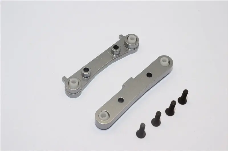 Team Losi Mini 8Ight & 8Ight-T Aluminum Rear Suspension Mount - 2Pcs Gray Silver 1
